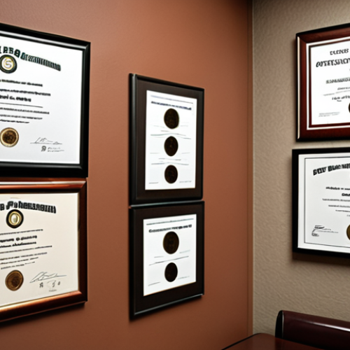 Home 11 **
A psychologist's office with diplomas and certifications on the wall, including AFTCC, ACT, and BABCP. Focus on the feeling of professionalism and expertise.
**