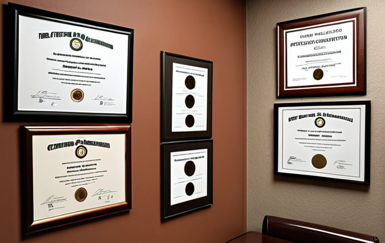 **
A psychologist's office with diplomas and certifications on the wall, including AFTCC, ACT, and BABCP. Focus on the feeling of professionalism and expertise.
**