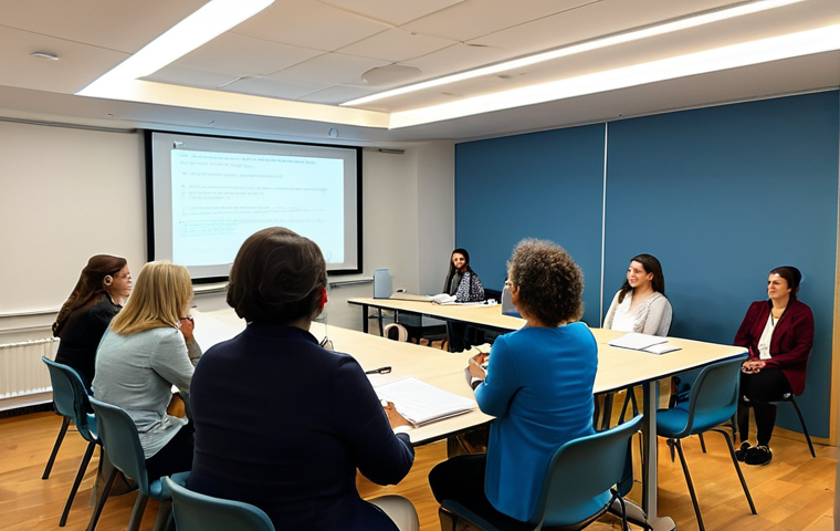 Attachment Theory Seminar**

"A brightly lit conference room during a psychology seminar, featuring Dr. Isabelle Filliozat giving a presentation on attachment theory. Attendees are taking notes and listening attentively. The atmosphere is professional and engaging. Focus on facial expressions showing understanding and interest. fully clothed, modest attire, safe for work, appropriate content, perfect anatomy, natural proportions, professional setting."

**