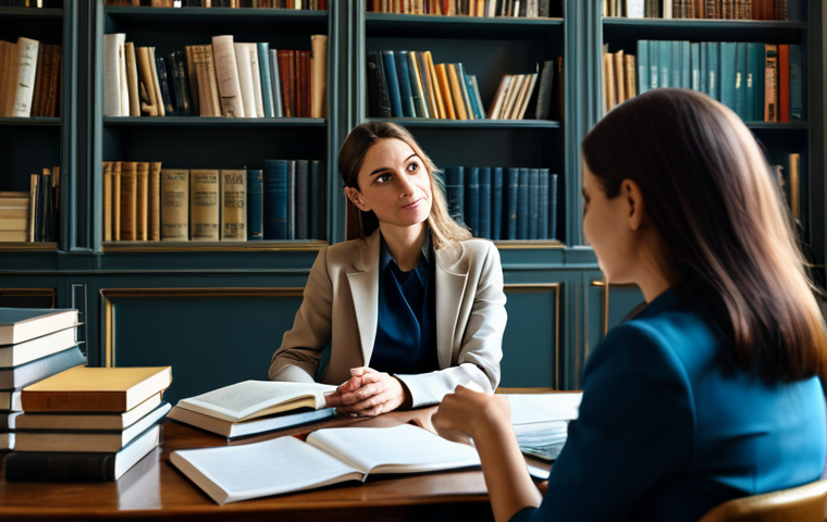 상담심리사와 관련된 추천 학회 - **

"A professional female psychologist in a modest, stylish dress, consults with a client in a sunl...