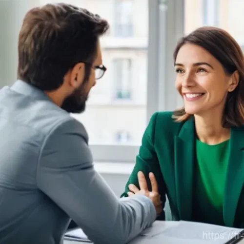 Home 28 상담심리사 채용 면접 팁 - **Prompt 1: The Empathetic Connection in an Interview**
"A professional and warm interview setti...