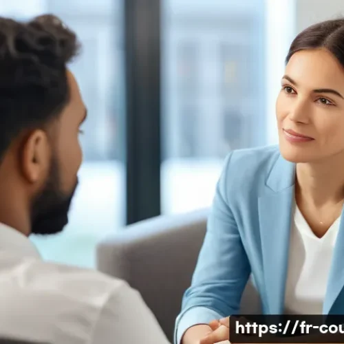 Home 27 상담심리사로 성공한 사람들의 스토리 - A compassionate female psychologist, in her late 30s, with a warm and understanding expression, is s...