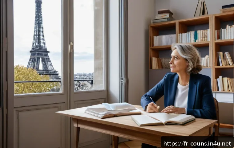 상담심리사 업무의 장단점 - A calm and professional psychologist’s office in a modern Parisian apartment, featuring a cozy seati...