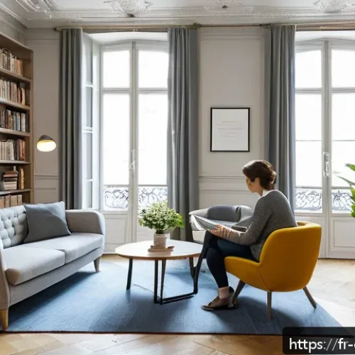 Home 33 상담심리사 경력 발전 기회 - A professional clinical psychologist’s modern office in Paris, bright and welcoming with minimalist ...