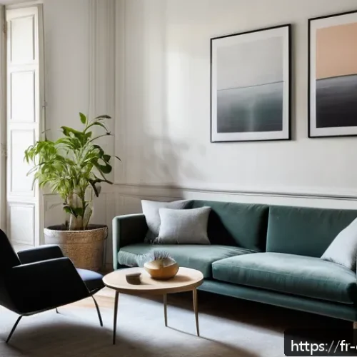 Home 30 상담심리사의 자기계발 방법 - A serene therapy room in a contemporary Parisian apartment, featuring a calm psychologist attentivel...