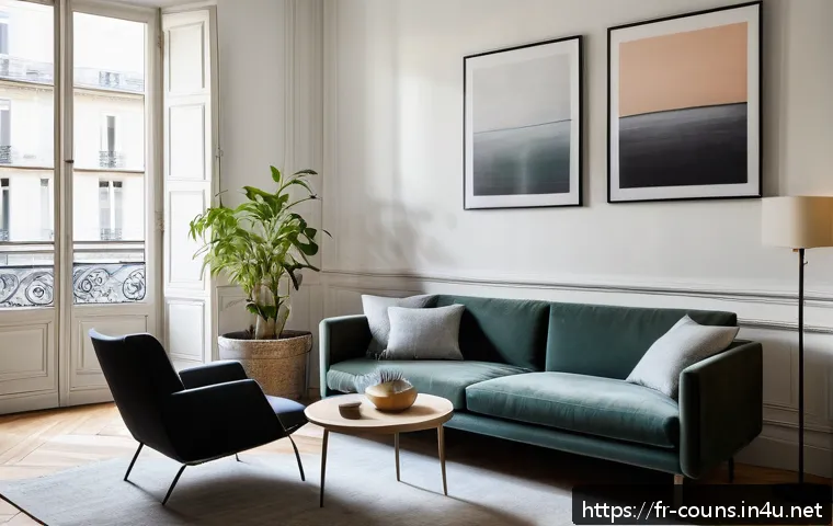 상담심리사의 자기계발 방법 - A serene therapy room in a contemporary Parisian apartment, featuring a calm psychologist attentivel...