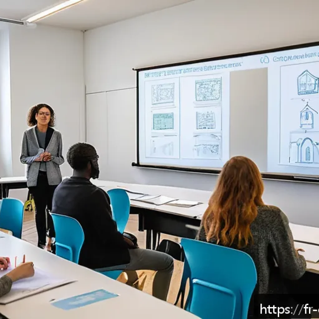 상담심리사와 심리학 석사과정의 연계성 - A diverse group of psychology students in a modern French university classroom, attentively particip...
