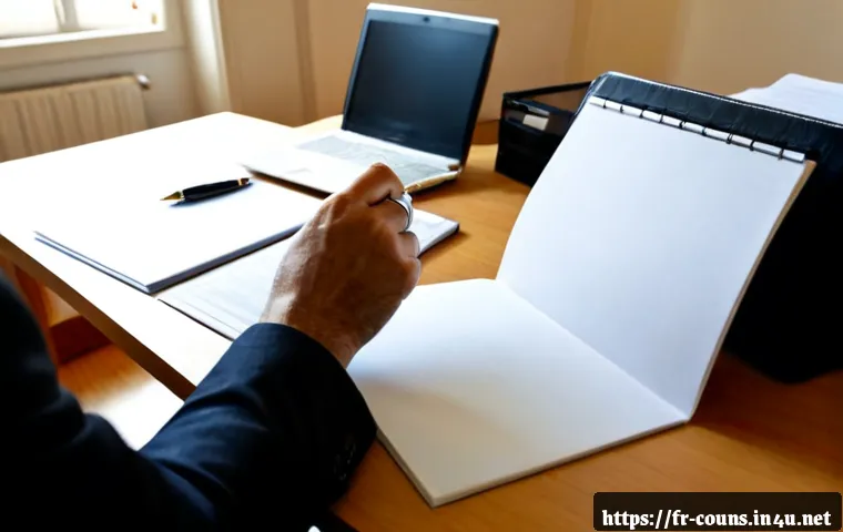 상담심리사 이직을 위한 준비 자료 - Photorealistic career-transition preparation scene for a French counseling psychologist, organized h...